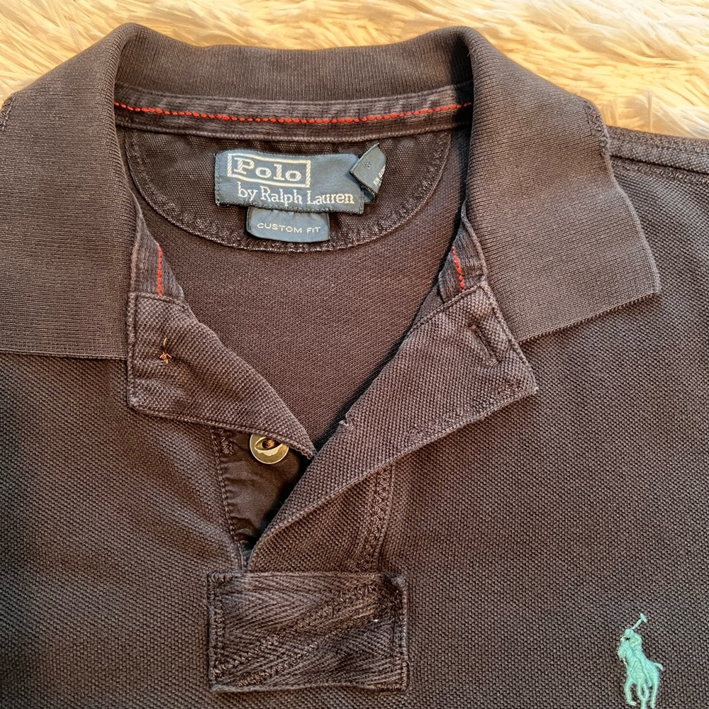 Polo by Ralph Lauren Brown Polo Shirt with Classic Collar and Embroidered Logo